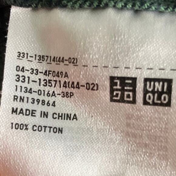 Uniqlo Mens Shirt Green White Plaid Flannel Button Down 100% Cotton XLarge - Picture 7 of 13